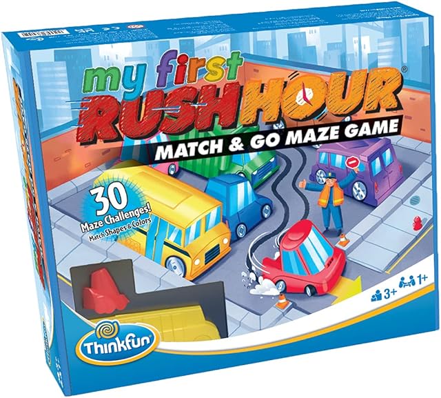 The ThinkFun My First Rush Hour - Engaging Brain Game for Kids | Stimulating STEM Toy | Enhances Logic, Matching, Colors, and Shapes Skills | Best Gift for Toddlers