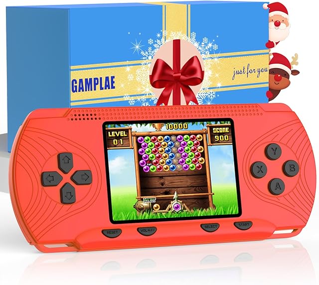 The Handheld Games for Kids, Handheld Game Console Built-in 258 Video Games, 3" HD Screen, Portable Video Game Console, Christmas Gaming Console, for Kids, Electronic Toys Ages 4-12