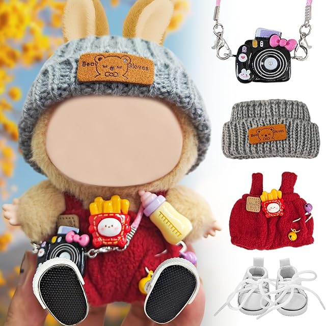 The 17 cm Cute Doll Clothes Design Outfits Blind Mystery Box Accessories Mini Big Into Energy Monster Birthday Party Decoration Mini Glasses Balloon Charm