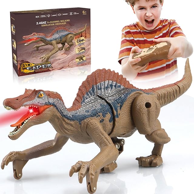 The Remote Control Dinosaur Toys for 3 4 5 6 7 8 Years Old, Dinosaurs for Boys Age 4-7, Velociraptor Toy, RC Dinosaurs, Robot Dinosaur Toys for Kids 5-7, Toy for 3 4 5 6 7 8 Years Old Boys
