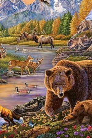 The Ravensburger - Wilderness - 500 Piece Large Format Jigsaw Puzzle - Stunning Scenery of Mountain Wildlife - Bears, Wolves & More - Frameable - Premium Quality - Puzzles for Adults