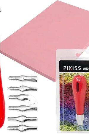 The Rubber Block Stamp Carving Block Stamp Making Kit with Cutter Tools, 1 Carving Rubber Stamp for Printmaking, Printing and More