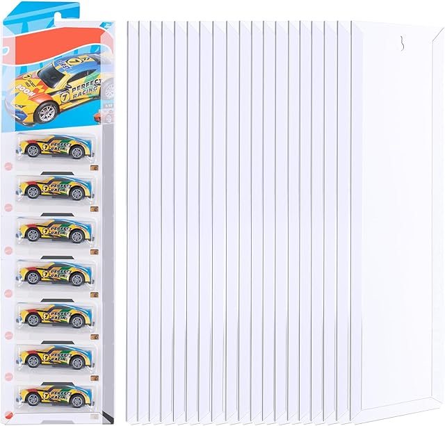 The 10 PCS Model Car Display Case Wall Mount 4.4"" Wx16.7 H, Diecast Blister Packed Toy Car Organizer Holds Up to 100 Cars, Compatible with Packaged Cars Display Shelf Rack Wall Storage