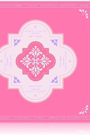 The Pink Mahjong Mat with Rules for Table(32.4x32.4 Inch) , American Mahjong Mat For Poker?Board Games?Card Games?Dominoes, Anti-Slip Rubber Backing & Noise-Reducing Surface, Includes Travel Bag