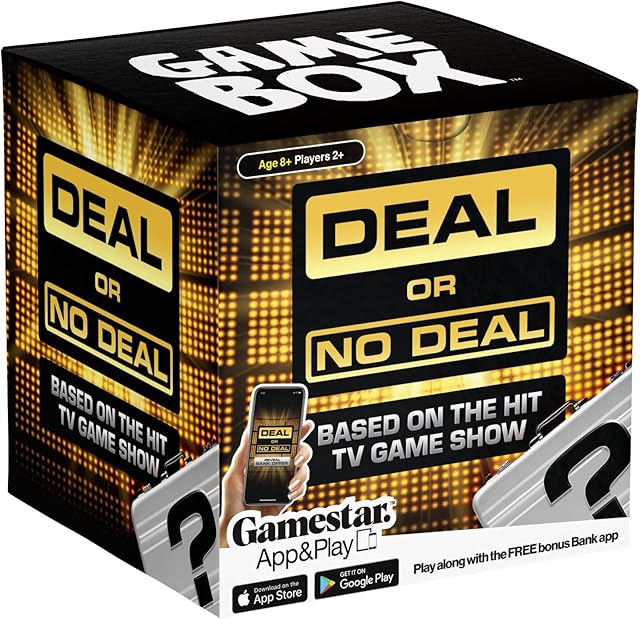 The Deal OR NO Deal Deluxe Game Box, Play The Hit American TV Game Show, Travel-Friendly Entertainment, 26 Briefcases, Friends, Family, Anticipation, Excitement, Ages 7+