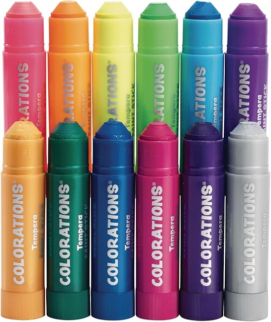 The Colorations Metallic, Neon, Tempera Paint Sticks, Set of 12, Quick Drying, Non Toxic, Easy to use Paint, Mess Free Paint, School Supplies, Art Supplies, Craft Projects, Children, Arts & Crafts