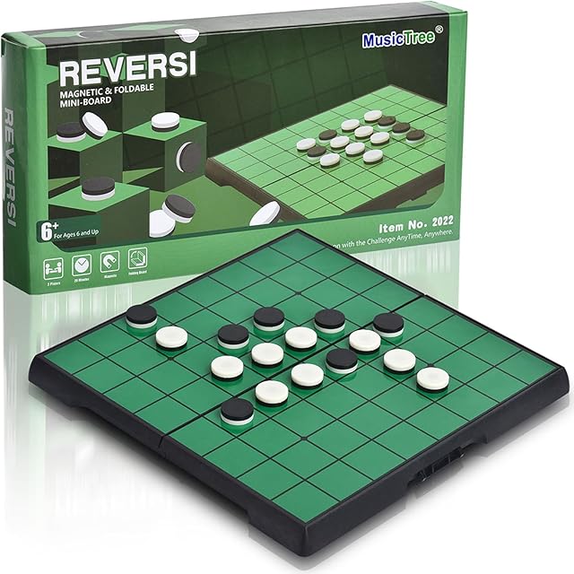 The MusicTree Magnetic Reversi Board Game Set with Folding Board Classic Games Educational Toys