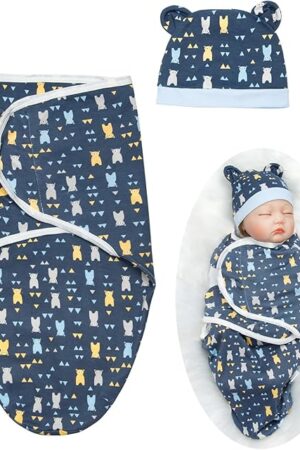 The Reborn Baby Doll Blanket Accessories for 17-22 Inch Reborn Dolls Girls/Boys Soft Cotton Blue Bear Blanket 2pcs Toddler Dolls Clothing