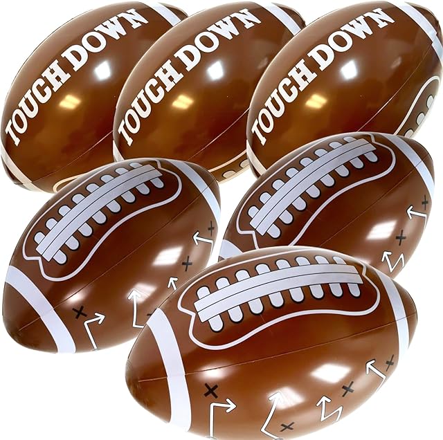 The GiftExpress 12pc 16" Inflatable Footballs for Gameday and Party, Sport Party Decorations, Super Fun Football Games with Playbook