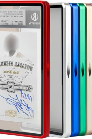 The PSA Slab Protector-for Standard 35pt Graded Card， Magnetic Aluminum Metal Flat Protective-UV Protected (Red)