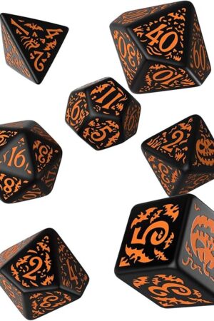 The Q-Workshop Halloween Pumpkin Dice Set Black & Orange