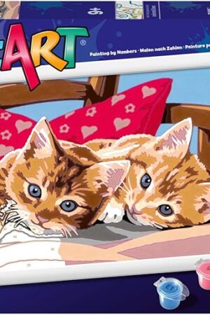 The Ravensburger CreArt Two Cuddly Cats Paint by Numbers Kit for Kids - Painting Arts and Crafts for Ages 9 and Up