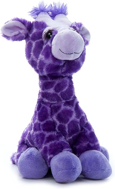 The The Petting Zoo Purple Giraffe Stuffed Animal Plushie, Lash’z Zoo Animals, Giraffe Plush Toy 12 inches