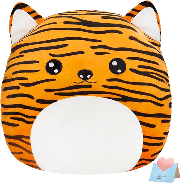The Tiger Pillow Stuffed Animal Super Soft Pillow Plush Toy Decors Birthday Valentines Gift for Kids Grandson Daughter Son Tiger Plush,15?