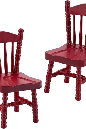 The PH PandaHall 2pcs Dollhouse Chairs 1/12 Scale Miniature Furniture Chairs Tiny Furniture Model Chair for Christmas Dollhouse Accessories Home Decor Photography Props,1.5x1.5x3inch