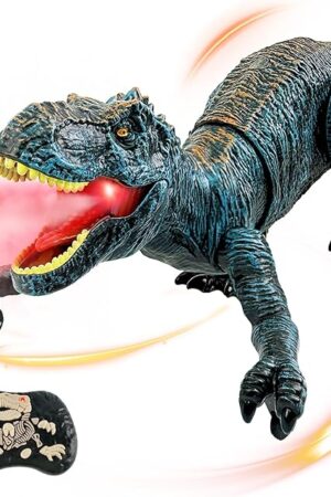 The Remote Control Dinosaur for Boys 4-7, Robot Dinosaur Toys for Kids 5-7, rc Dinosaur with Realistic Legs & Spray Stream,Remote Dinosaur Toys for Kids3 4 5 6 8 Year Old boy Birthday Gift (Blue)