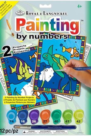 The Royal Brush My First Paint By Number Kit 8.75 by 11.375-Inch-Sea Turtle and Fish, 2/projects(422094)
