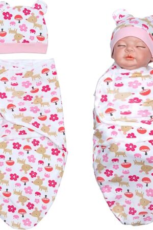 The Reborn Baby Doll Clothes Accessories 17-22 Inch Reborn Dolls Clothes Pink Flower Baby Doll Clothing