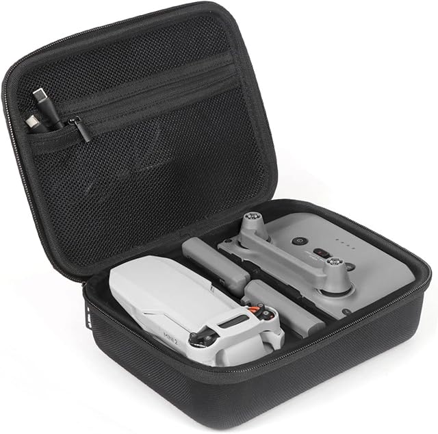 The JSVER Carrying Case for DJI Mavic Mini 2 Hard Shell Storage Case for Mini 2/2 SE/4K Drone Remote Controller and Accessories, with Propeller Protectors and Control Stick Cover