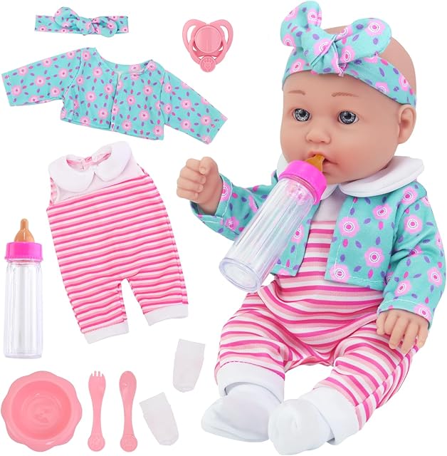 The UNICORN ELEMENT 12 Inch Baby Doll with Doll Clothes and Accessories Set, 12? New Born Baby Dolls Included Feeding Bottle, Pacifier, First Baby Doll for Toddlers Ages 3+