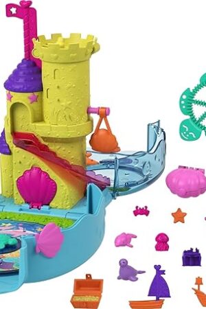 The Polly Pocket Aquarium with Underwater Theme, 2 Bubble-Making Features, Pool, Micro Polly & Mermaid Doll, Bubble Solution & 18 Accessories, Pop & Swap Feature, Great for Ages 4 Years Old & Up