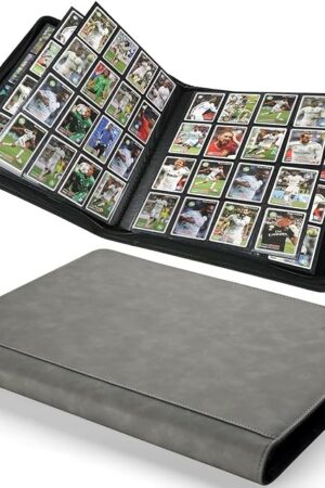 The Premium Ringless Trading Card Binder - 1024 Capacity, 16 Side-Loading Pockets per Page, Archival Quality Protection & Anti-Slip Spine for TCG, MTG, Sports Cards (Gray)
