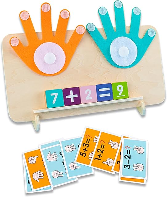 The Educational Number Learning Toys for Toddlers 2-4 Years, Kids Finger Counting Montessori Math Number Blocks Homeschool Supplies, Prechool Math Teaching Aids Gift for Boys and Girls 3 4 5 6 Years Old