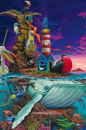 The Ravensburger Archipelago 500 Piece Jigsaw Puzzle | Oceanic Refuge Art by Dulk | Eco-Inspired Visuals | Premium Quality