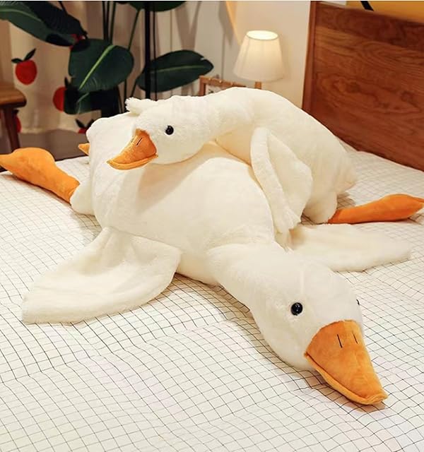 The Goose Stuffed Animal Plush Pillow Big Duck Plushies Doll White Cute Toy Goose Plush Xmas Gifts 19.7 inch