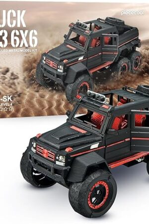 The Piececool 3D Metal Puzzles for Adults, Luxury Model Truck 6X6 Off-Road Vehicle SUV Model Kit to Build for Men Hobbies Great Birthday Gifts