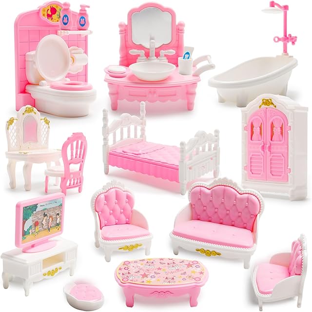 The 20 Pcs Mini Bathroom Set 1:12 Mini Living Room Set Miniature Accessories Miniature Furniture Accessories Model for Mini Dreamhouse