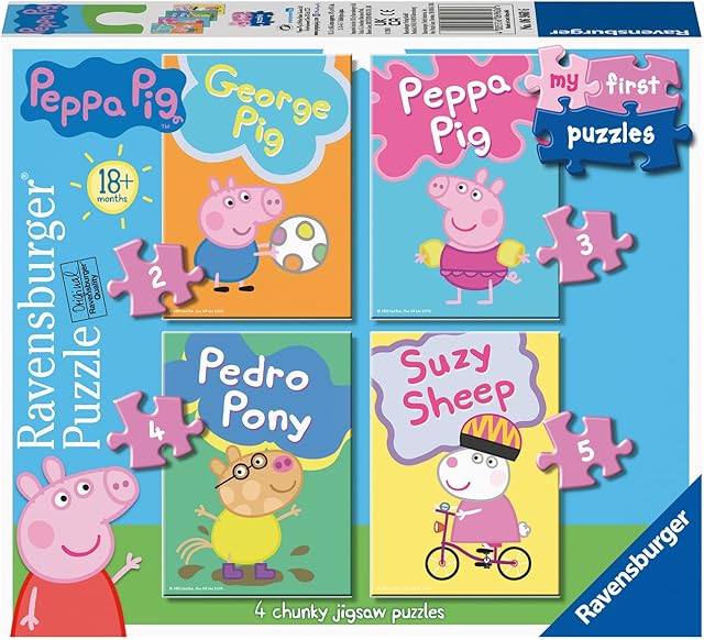 The Ravensburger My First Puzzle: Peppa Pig (2, 3, 4 & 5 Piece) Jigsaw Puzzle Set for Kids - Every Piece is Unique, Pieces Fit Together Perfectly