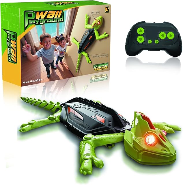 The Gecko Wall Climbing Toy for Kids 4-8 - Remote Control RC Vehicle - Rechargeable Suction Technology - Unique & Fun Gift for Boys & Girls