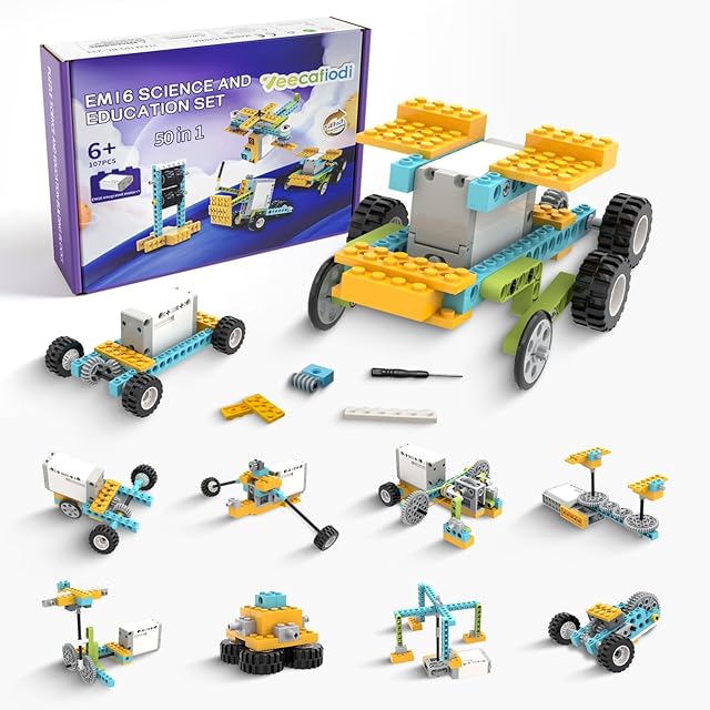 The 50-in-1 STEM Building Toys for Kids Aged 6-12: 50 Models Science Educational Engineering Blocks Project Kit, Creative Learning Activities for Boys & Girls, for Ages 6-8 8-12
