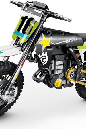 The QISHOUTING Off-Road Dirt Motorcycle Building Set for Adults, 1:8 Scale Dirt Bike Building Kits - 456PCS,Birthday for Adults and Boys