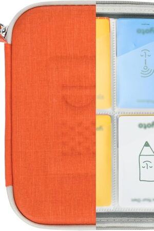 The PROfezzion Card Holder for Yoto Cards, 88 Pockets Yoto Player Card Case with Zipper & Carry Strap, Yoto Mini Card Binder with Sleeves for Travel - Orange