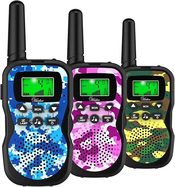 The Kids Walkie Talkies,3 Pack 22 Channels 2 Way Radio Toy with Flashlight and LCD Screen,3KM Range Walkie Talkies for Kids Outside Adventures, Camping, Hiking