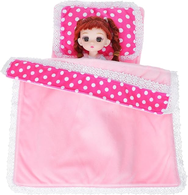 The TOYANDONA 1 Set Dollhouse Bedding Accessories Mini Bed Sheet Pillow Comforter Mini Bedding Set Doll House Realistic Bedroom Accessories Miniature Prop Ornament for Dollhouse Bedroom