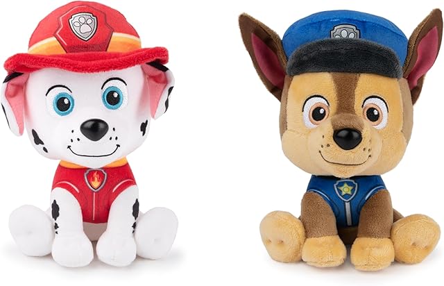 The Gnd Marshall and Chase Patrol Pups Plush Stuffed Animals Bundle of 2 Characters, 6 inch