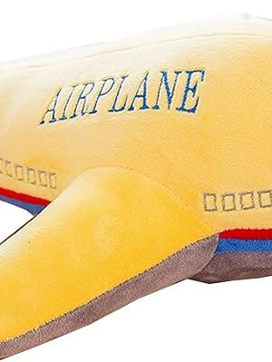 The Plush Stuffed Airplane Model Toys, Soft Aircraft Stuffed Pillow, Gifts for Boys Kids Birthday Gifts,Yellow 15.7"