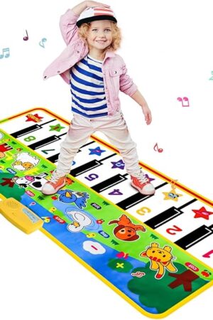 The Piano Mat - 53" x 23" Musical Mat 8 Animals Sounds Dance Mat for Kids Touch Play Dancing Mat Toy Gifts for 1 2 3 4 5 6 Year Old Girls Boys