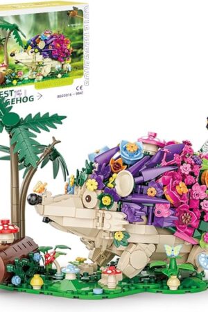 The RiceBlock Hedgehog Building Sets, Flowers Animal Building Toys Collectible Gift ，Birthday Gifts Toys for Adults and Kids Age 6+(998 Pieces).