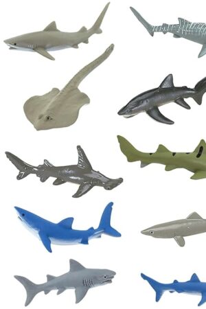 The Safari Ltd. Sharks TOOB - 11 Hand-Painted Mini Figurines Including Great White, Whale Shark, Tiger Shark, Hammerhead, Mako, and More - Educational Toy Figures For Boys, Girls & Kids Toys Ages 3+