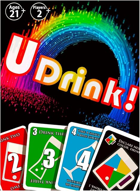 The UDRINK! - The Drinking Game Cards for Adults, Fun & Easy Games for Adult Game Nights - Couple Games, Bachelorette Party Games to Get Buzzed Easily - 2024 New Edition -