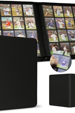 The Premium Card Binder 16 Pocket, 1000+ Cards PU Cover Trading Card Binder Side Loading Card Collection Album Holder Folders for MTG, TCG, Game Cards & Sports Cards, Kpop (black)