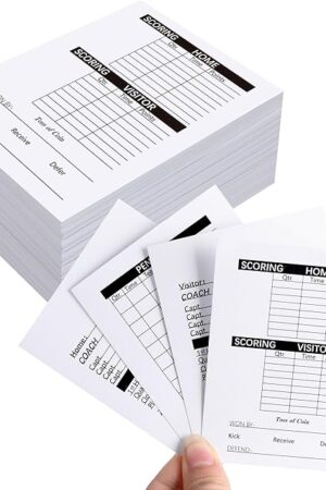 The RunNico 50 Sets Football Referee Score Card,Thick Print Soccer Referee Score Sheets, Officials Football Game Card for Sports Competition Activities
