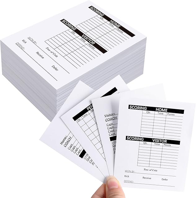 The RunNico 50 Sets Football Referee Score Card,Thick Print Soccer Referee Score Sheets, Officials Football Game Card for Sports Competition Activities