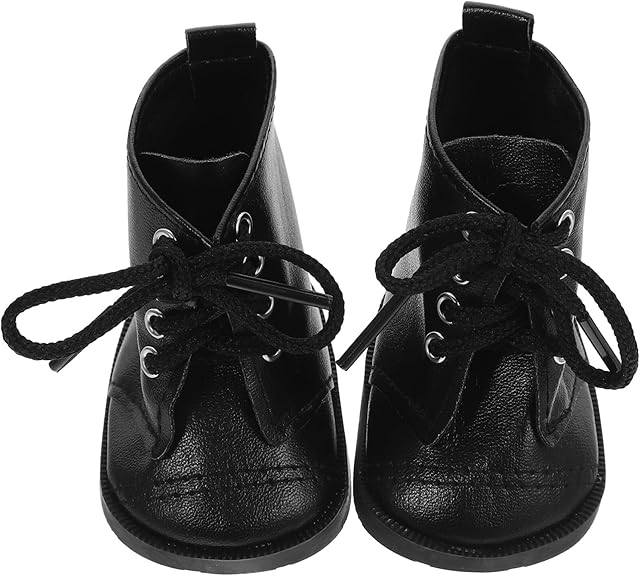 The Vaguelly Doll Boots High Top Boots Dolls Shoes Doll Snow Miniature Clothing Accessory Mini Shoes Model 18-inch Black