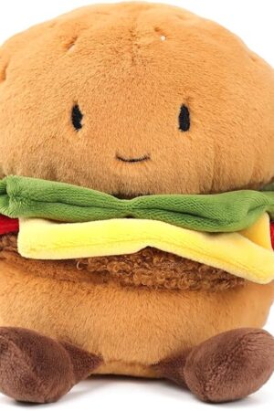 The RECUR Hamburger Stuffed Animals Toy,Soft Food Plush,Cute Plushie 8 Inches, Adorable Gift for All Ages