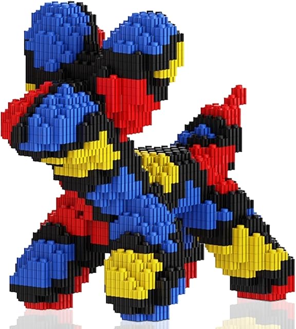 The Balloon Dog Micro Building Blocks Set,DIY Unique Decoration Home,2000 PCS Building Bricks Compatible with Lego, Perfect Creative DlY Gift (Black)